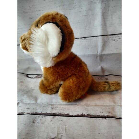 Adventure Planet Tiger 7.5inch Stuffed Plush Toy Animal With gold Sparkle Eyes - Picture 2 of 6